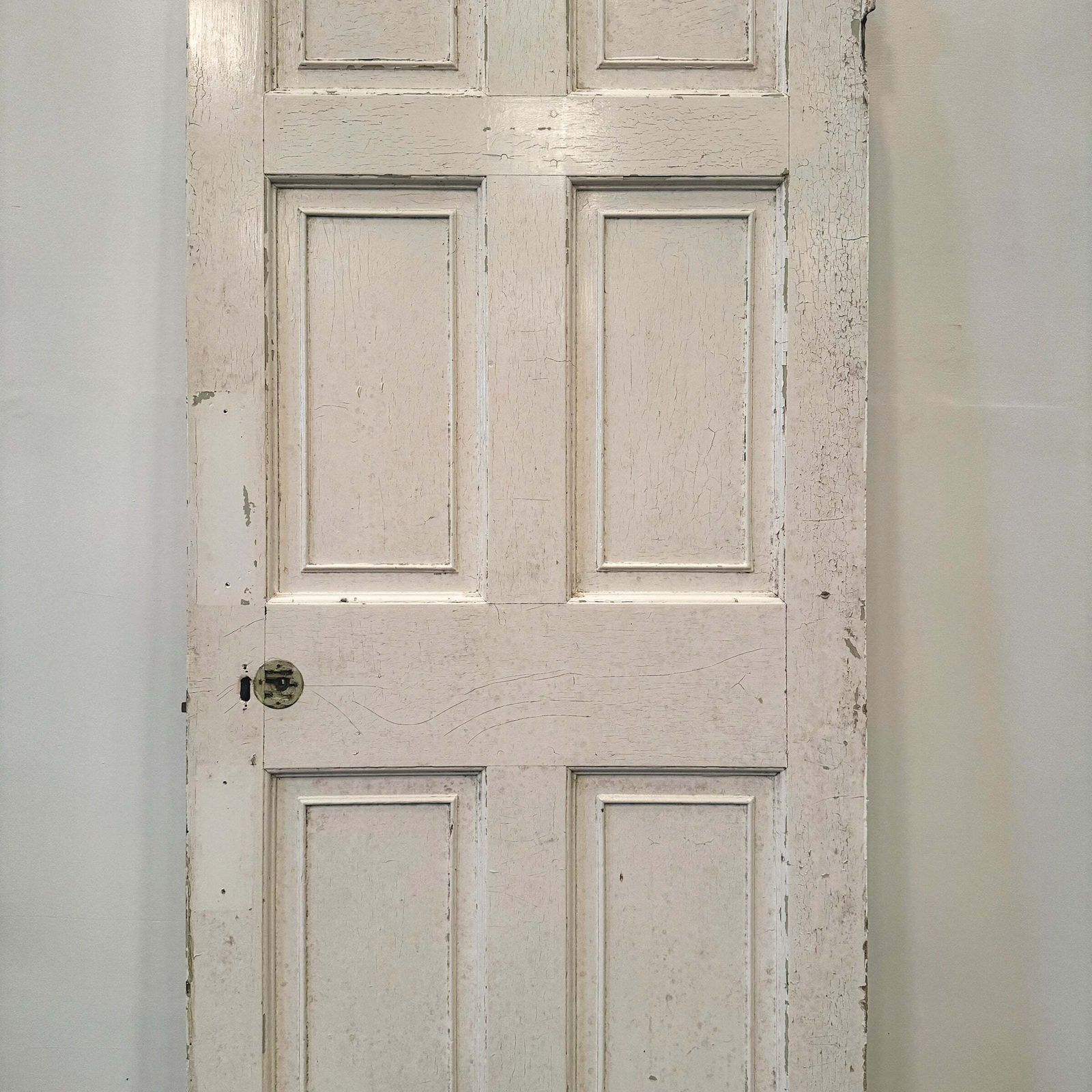 Georgian Solid Pine Panelled Door   193.5cm X 89cm photo for sale