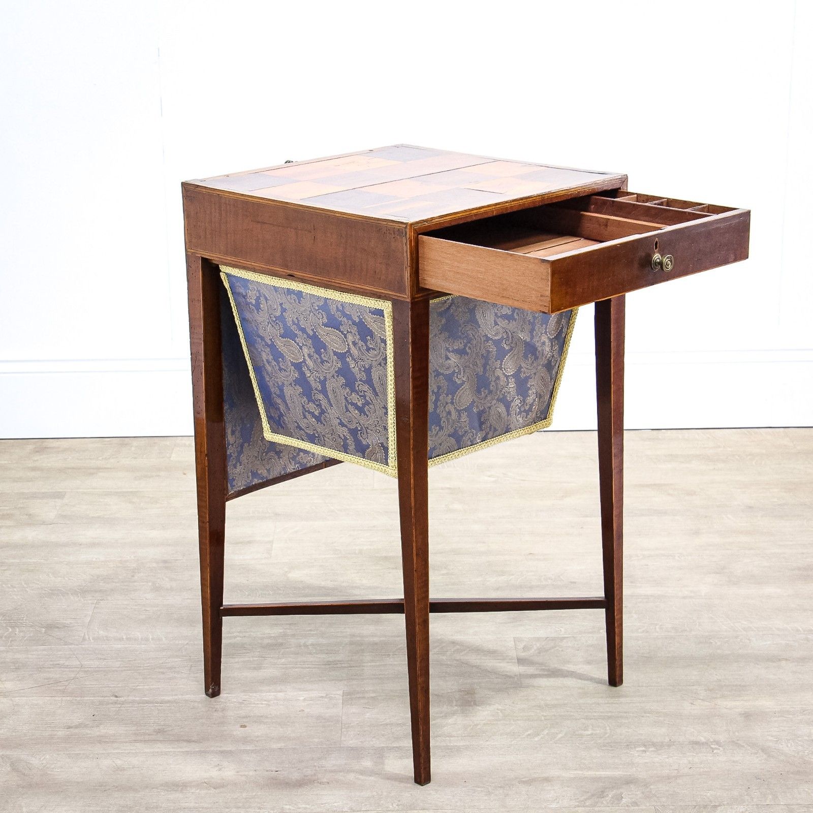 photo for sale George III Work Table With Sewing Box & Fire Screen