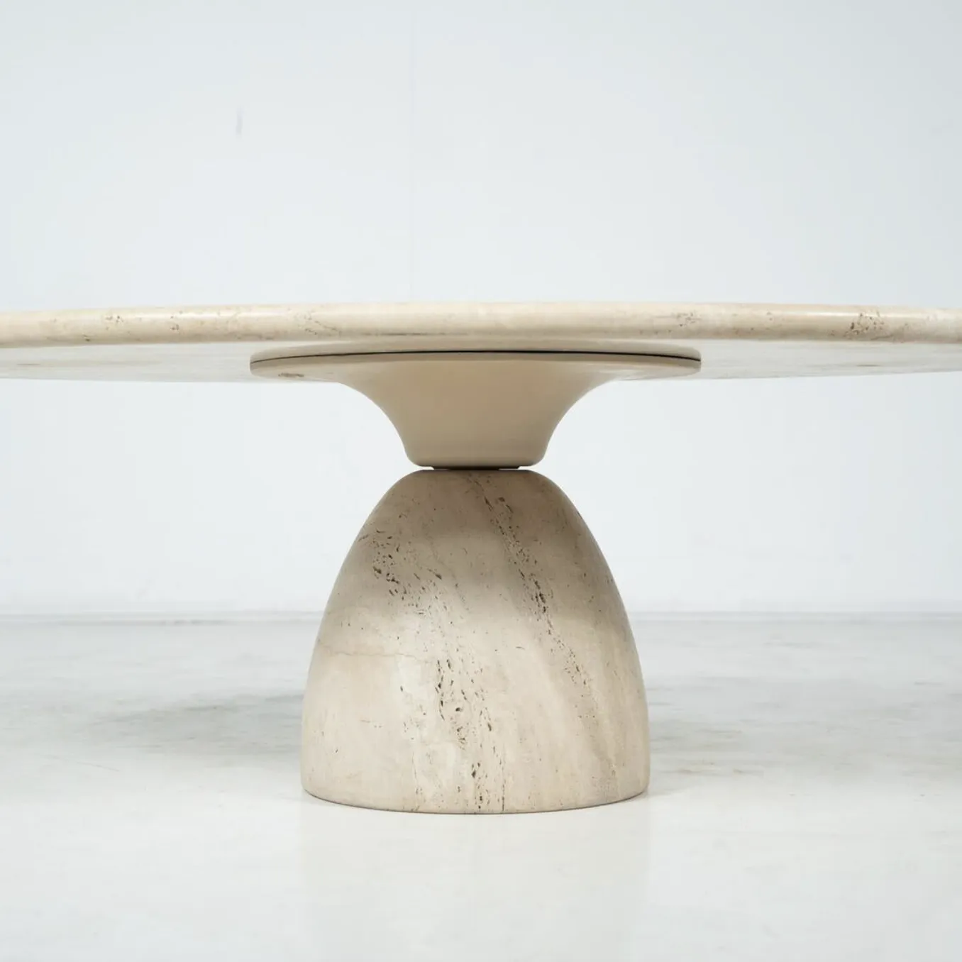 Furniture Travertine Coffee Table By Peter Draenert, 1970s photo