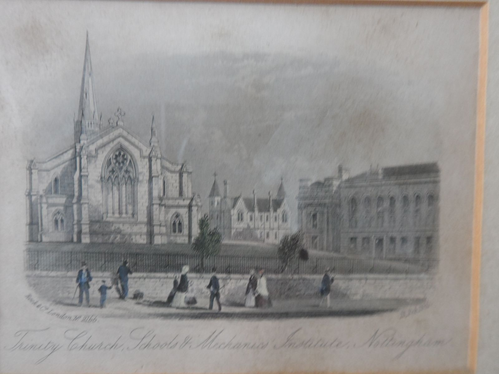 Rare Original Rock & Co No 2166 Framed Trinity Church Nottingham Engraving 1861 photo 54.99