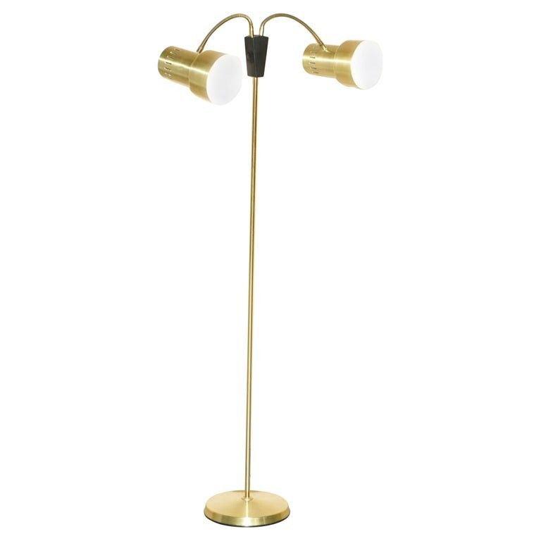 Nice Articulated And Adjustable Double Floor Standing Lamp With Twin Lamps