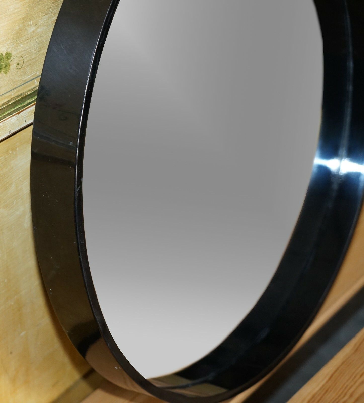1 Of 7 Ebonised Black Round Wall Mirrors 65cm Wide, Lovely Display Pieces photo buy
