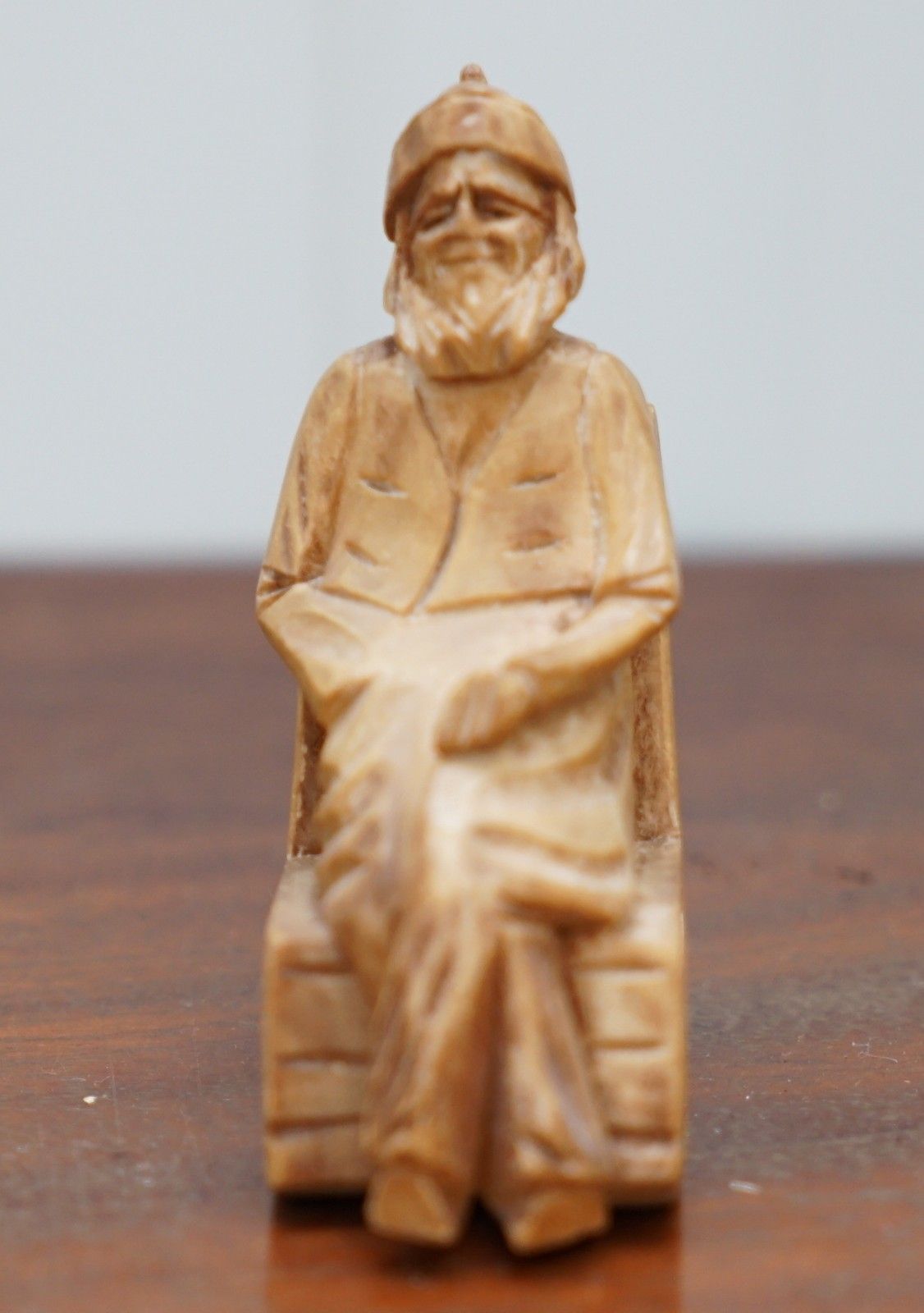 photo furniture Pair Of 1938 Andre Bourgault Miniatur Carved Wood Statues Couple Rocking Chairs