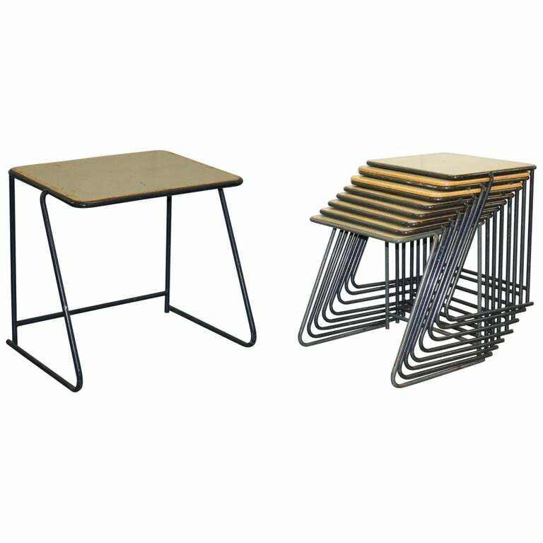 1 Of 20 British Military Army Stacking Desk Tables Full Sized Stainless Steel