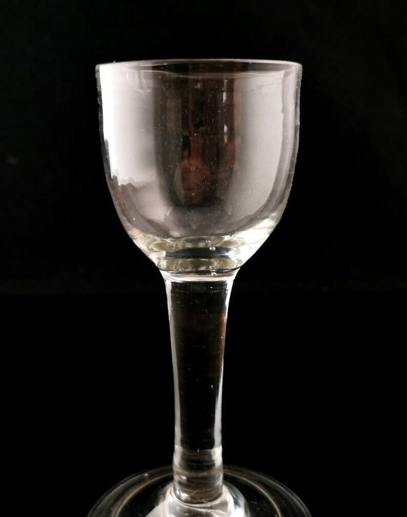 Antique Georgian Tall Stem Cordial Or Wine Glass photo vinterior