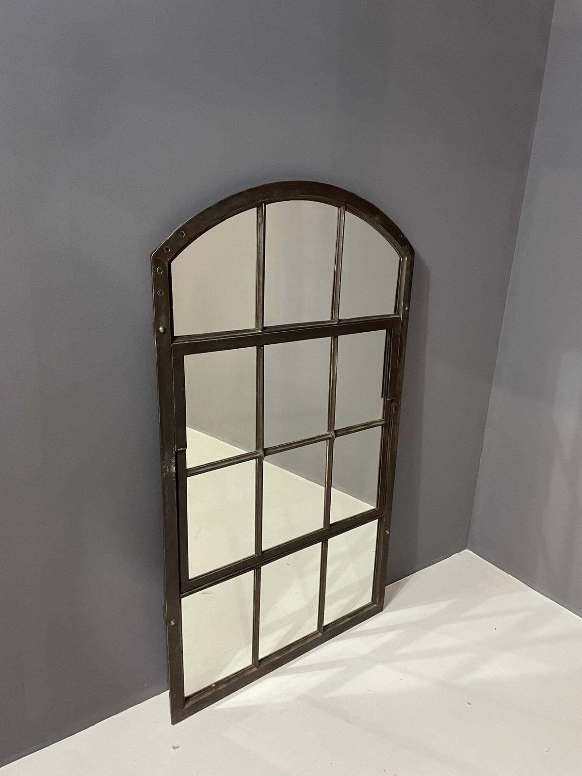 Industrial Iron Mirror With Patina, Czechoslovakia, 1960s