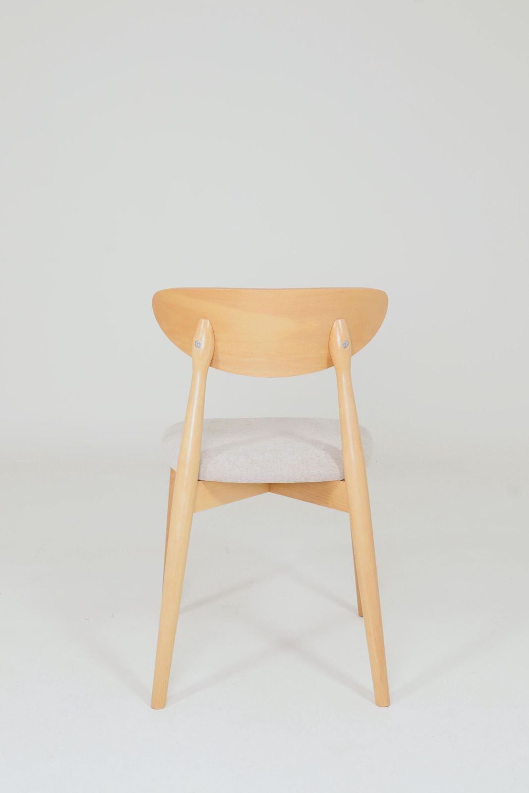 Modern Set Of 6 Dining Chairs, Ecru Farbic And Natural Beech Wood photo 1199.0