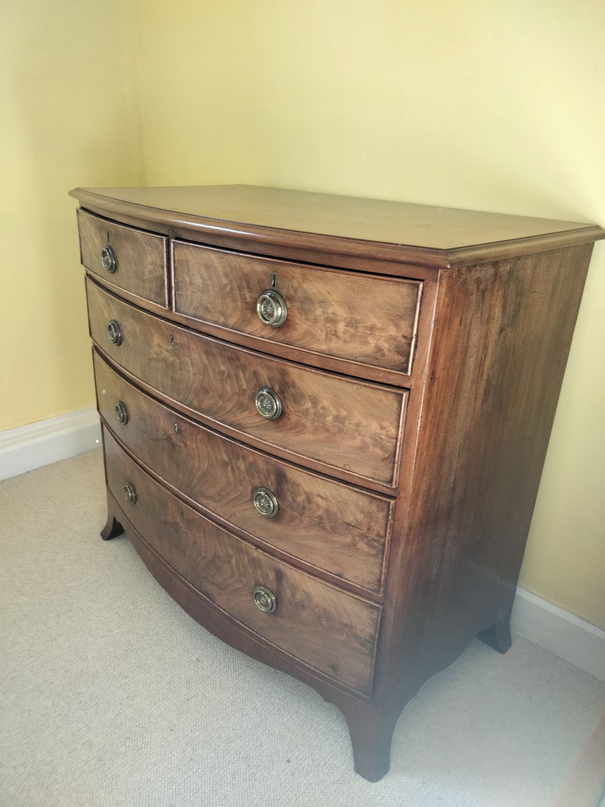 Victoria Mahogany Two Over Three Chest Of Drawers photo for sale