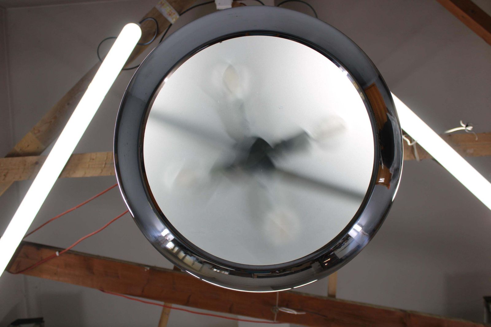 1930s Bauhaus  Chrome Plated Chandelier "Ufo" By Josef Hurka For Napako photo Lighting