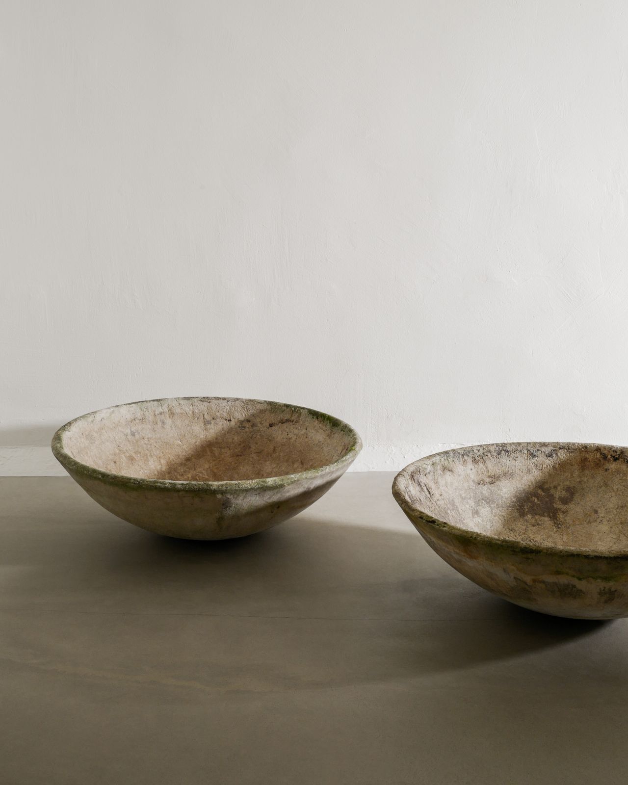 Pair Of Willy Guhl Round Concrete Planter Bowls For Eternite Ag Switzerland 1950s photo furniture