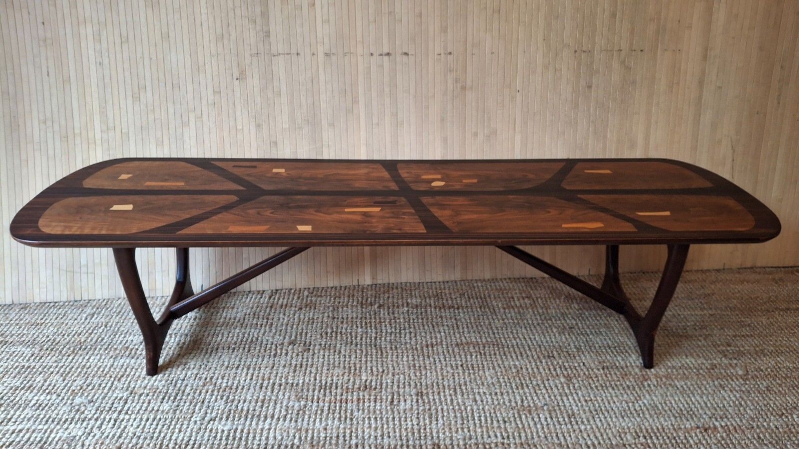Fab Vintage Mid Century 50s 60s Everest Heals Long Tom Marquetry Coffee Table photo for sale