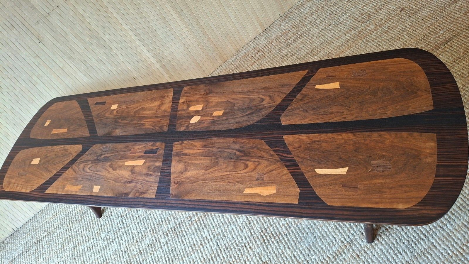 Furniture Fab Vintage Mid Century 50s 60s Everest Heals Long Tom Marquetry Coffee Table photo