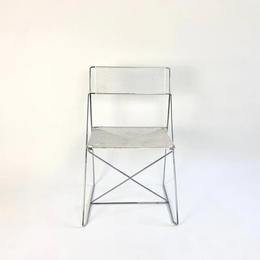 Original Jørgen Haugesen X Line Chair, Chrome Silver Metallic 1970's Vintage photo for sale