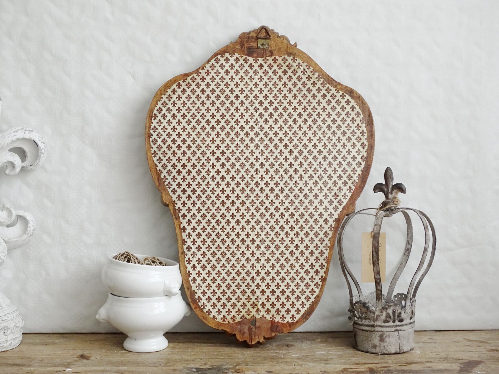 Antique Ornate Bevelled Wall Mirror In Carved Wooden Frame, Baroque Style photo Home Decor