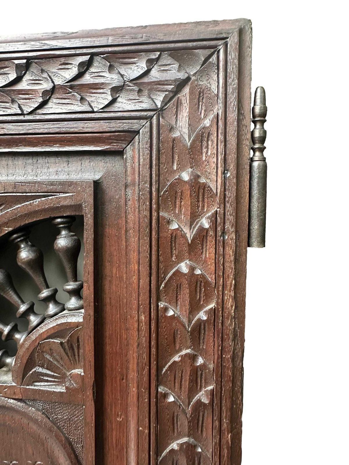 French Breton Carved Oak Door, Woodsman Scene, Late 19thc / Early 20thc, Upper Cabinet Antique Panel photo buy