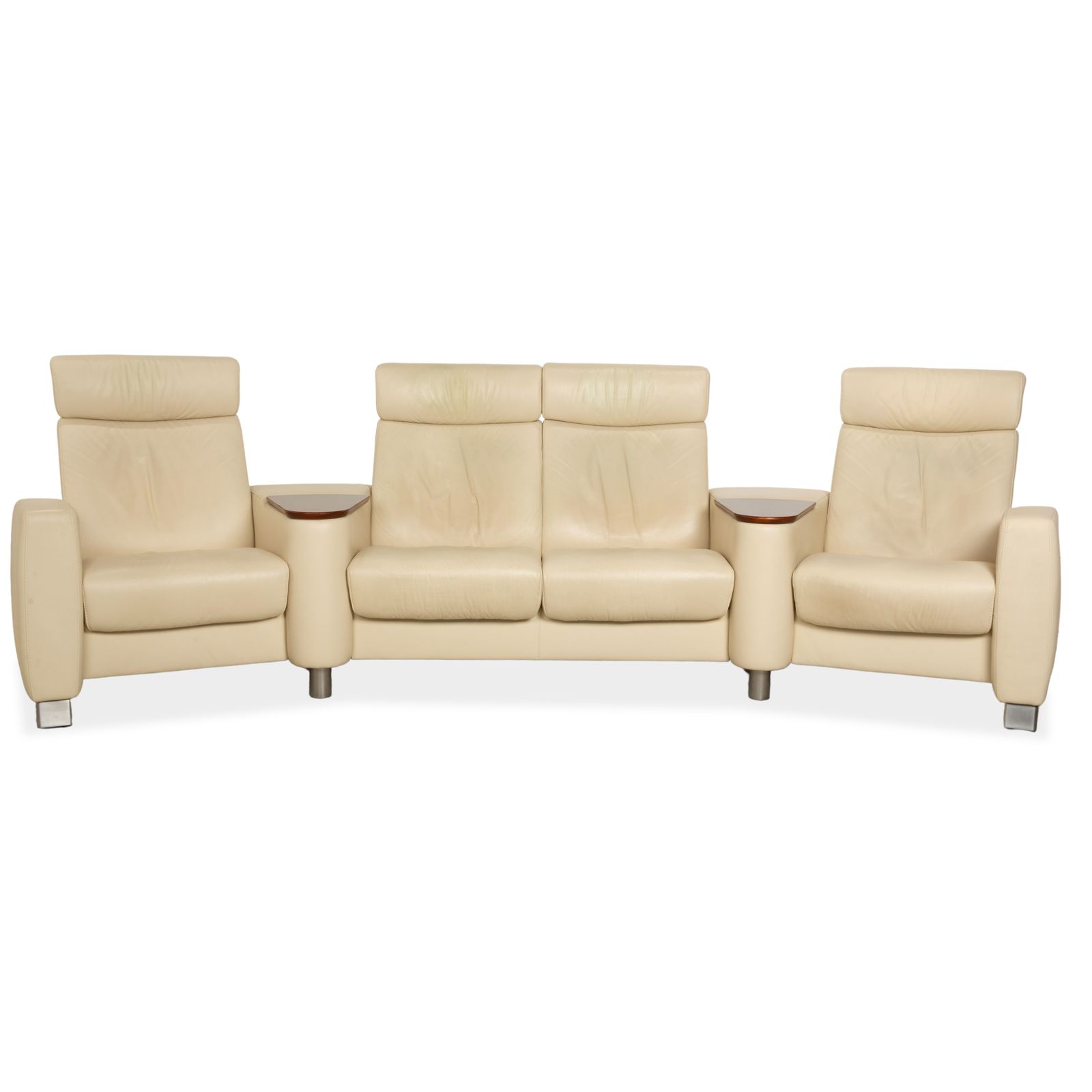 Canapé 4 places Stressless Arion en cuir crème, fonction manuelle