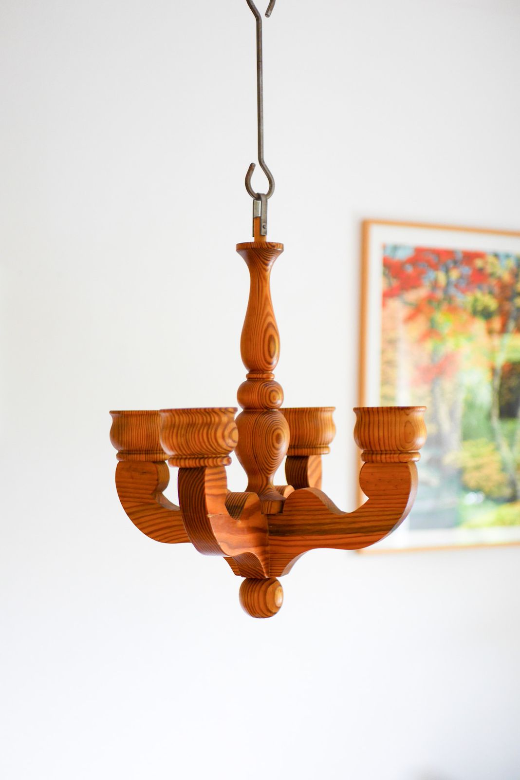 photo furniture Rustic Wooden Pendant Candleholder From Smålandsslöjd, Sweden, 1975