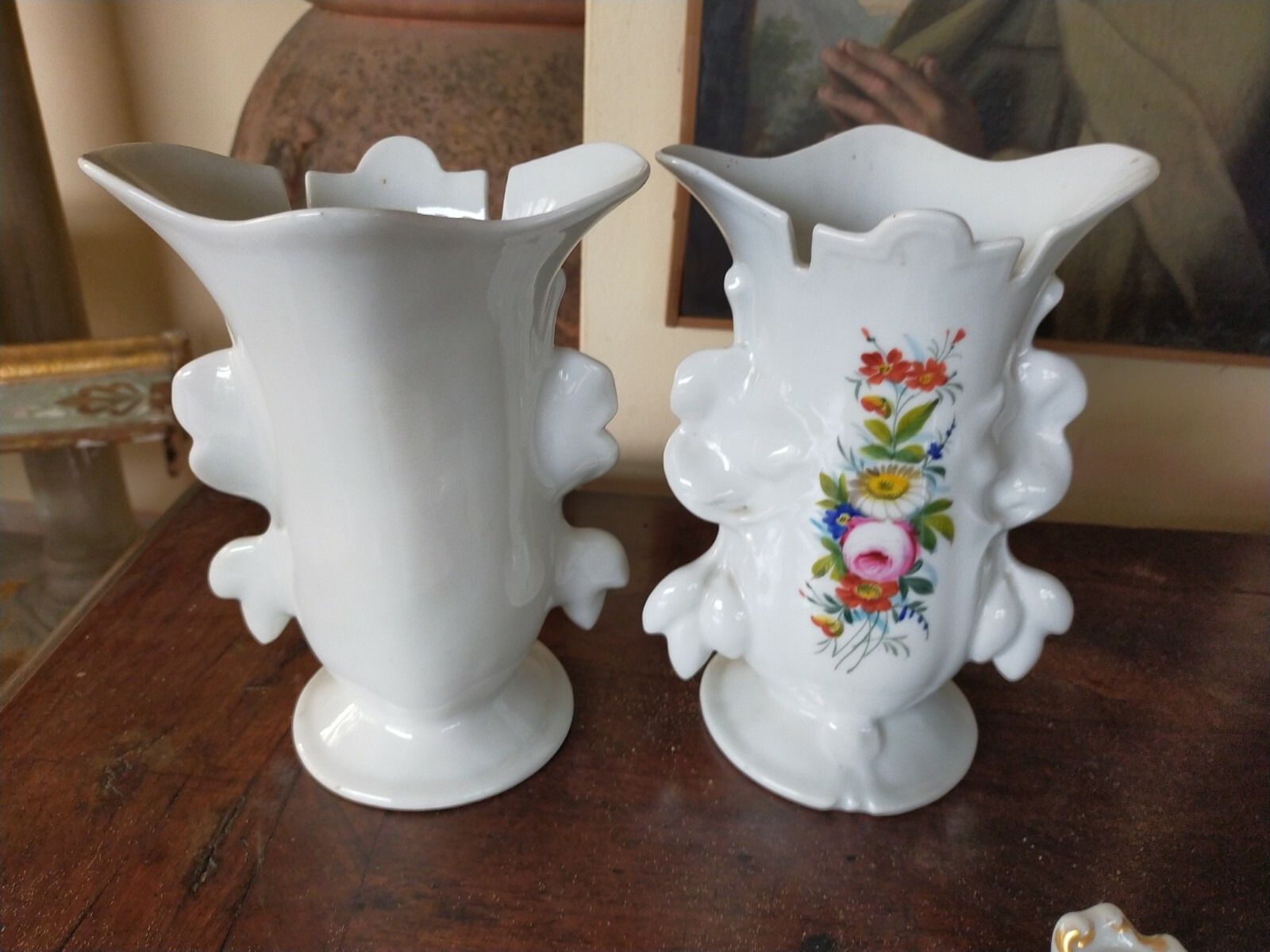 Pair Of Porcelain Vases Marked J.P Jacob Petit And D XIX Century photo Home Decor