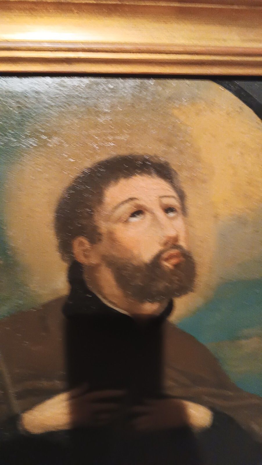 Antique Oil Painting On Canvas 18th Century Saint Francis Xavier photo for sale