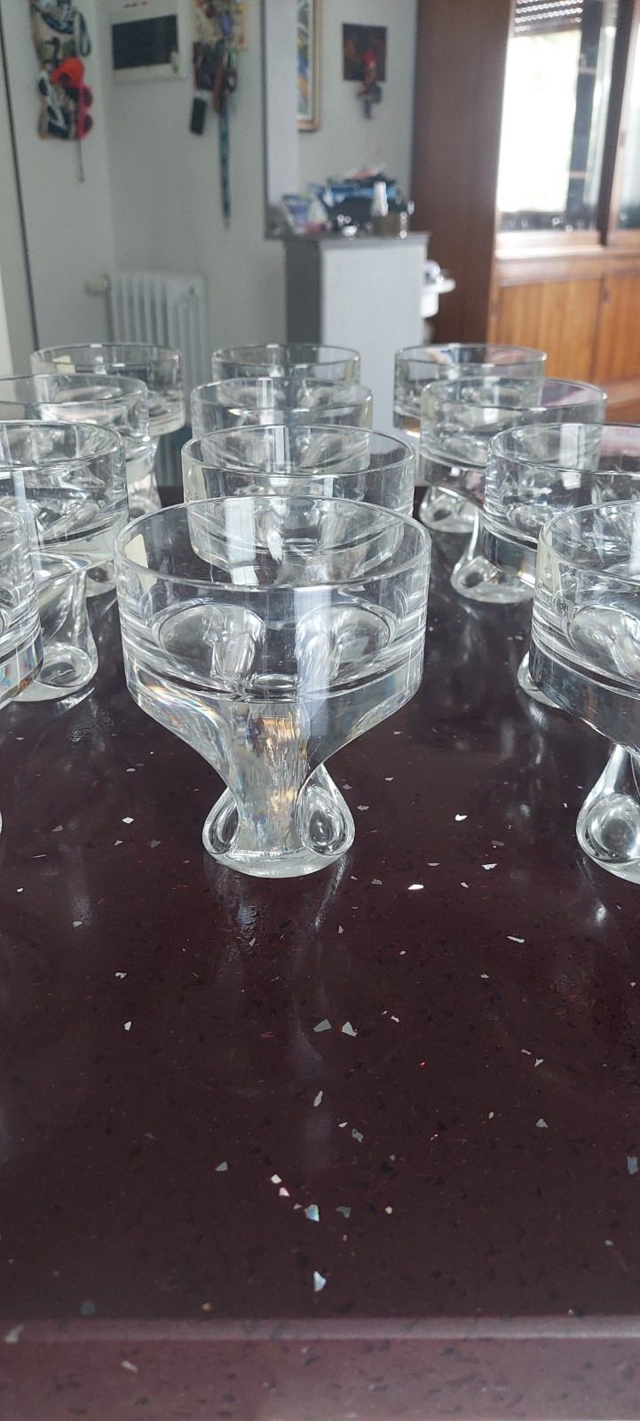 Set Of 12 Kristall Krisla Design Taddei Sistini Whiskey Glasses '60 photo vinterior