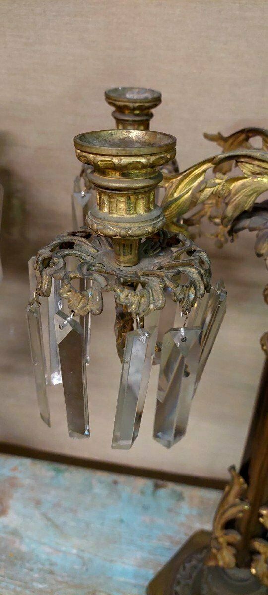 Pair Of Large Gilt Bronze Six Light Candlesticks photo 1700.0