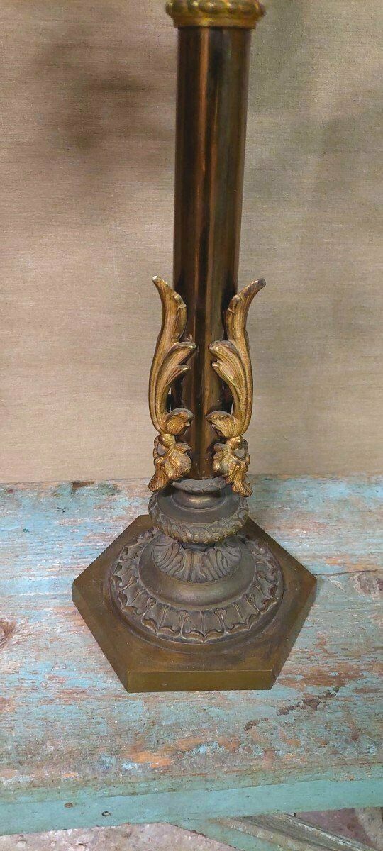 photo furniture Pair Of Large Gilt Bronze Six Light Candlesticks