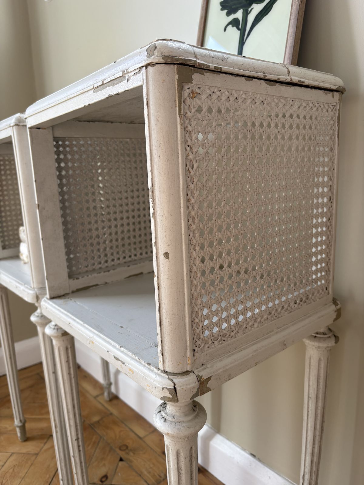 A Painted Pair Of Vintage Parisian Side Tables photo 810.0
