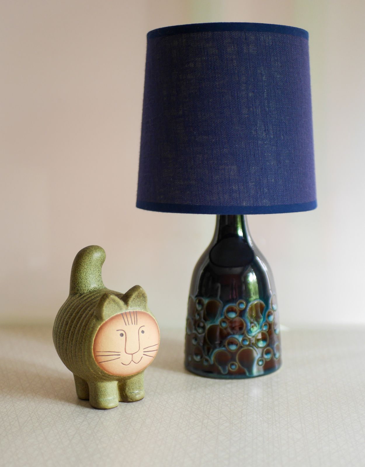 Mid Century Modern Keramische Tafellamp Met Candy Glazuur Van Söholm, Denemarken, Ca. Jaren 1960 photo vinterior