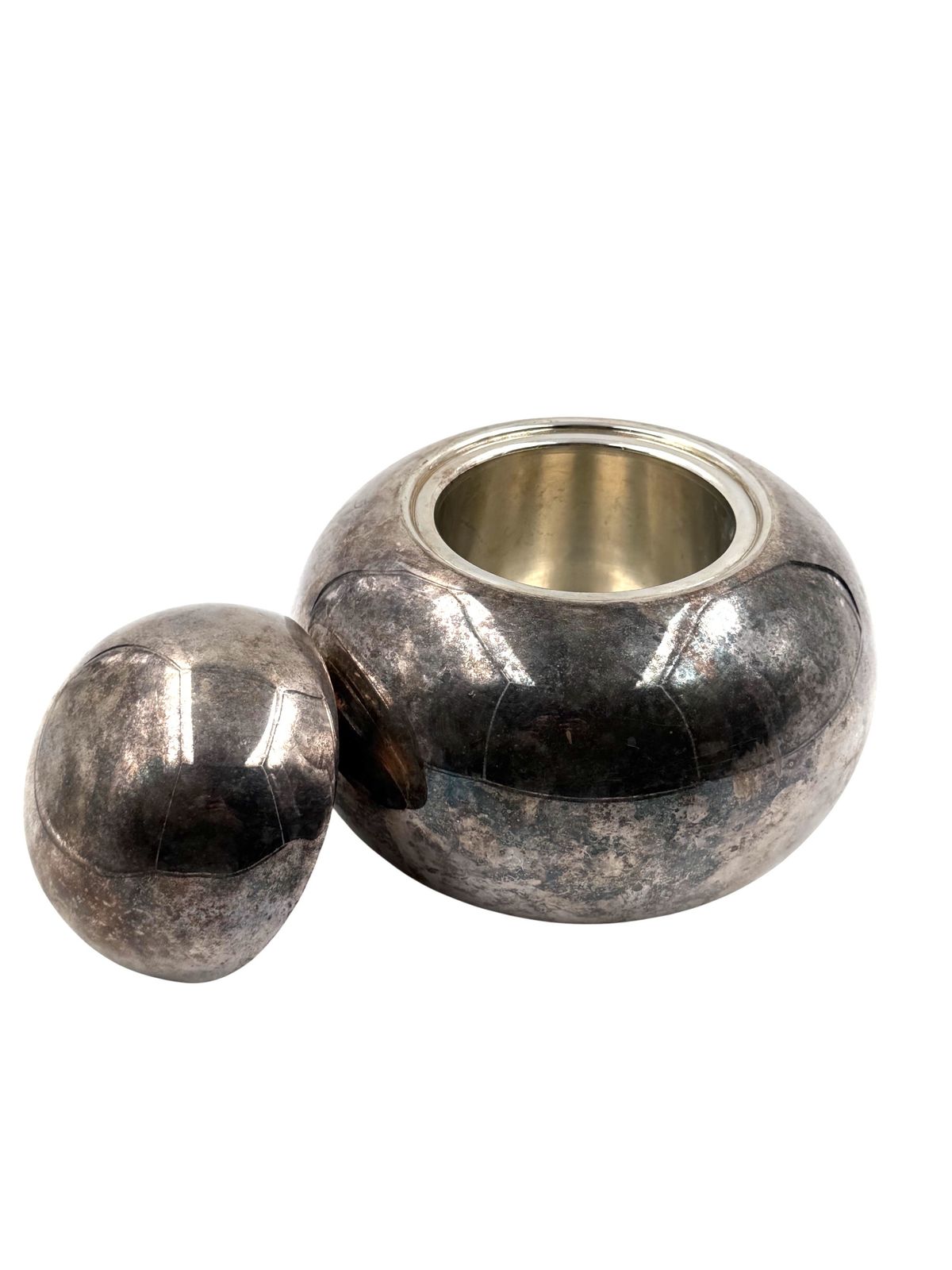 Mid Century Modern Silver Plated Ice Bucket, Teghini Firenze Italy 1970s photo for sale