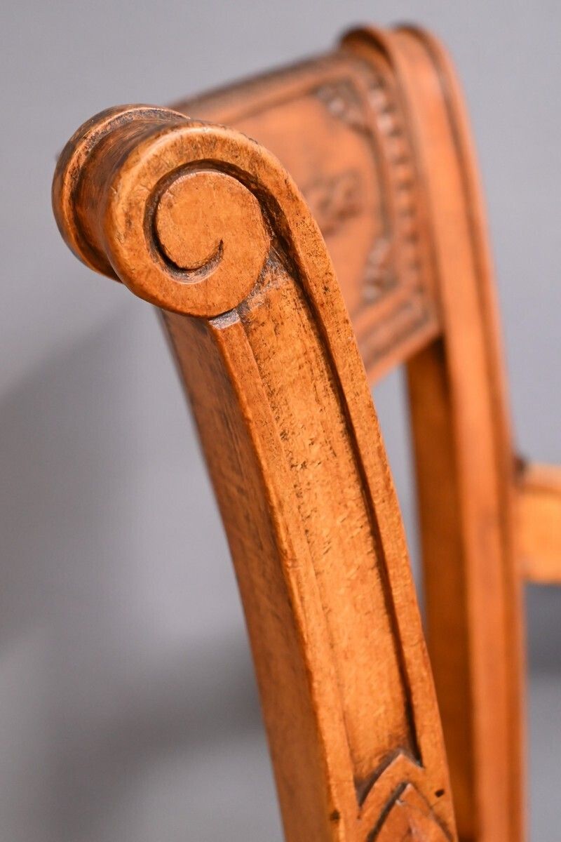 photo buy Pair Of Stained Beech Armchairs – Early 20th Century