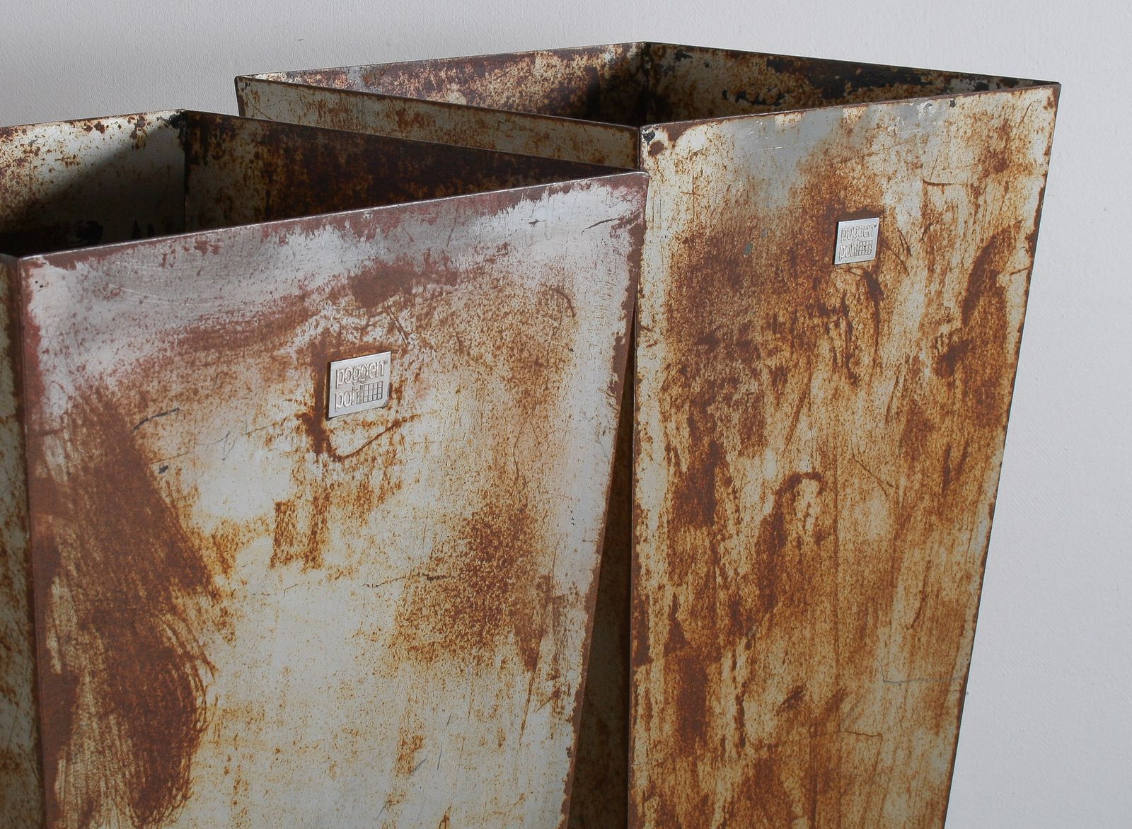 Home Decor A Pair Of Brutalist Industrial Metal Plant Stands By Poggen Pohl photo