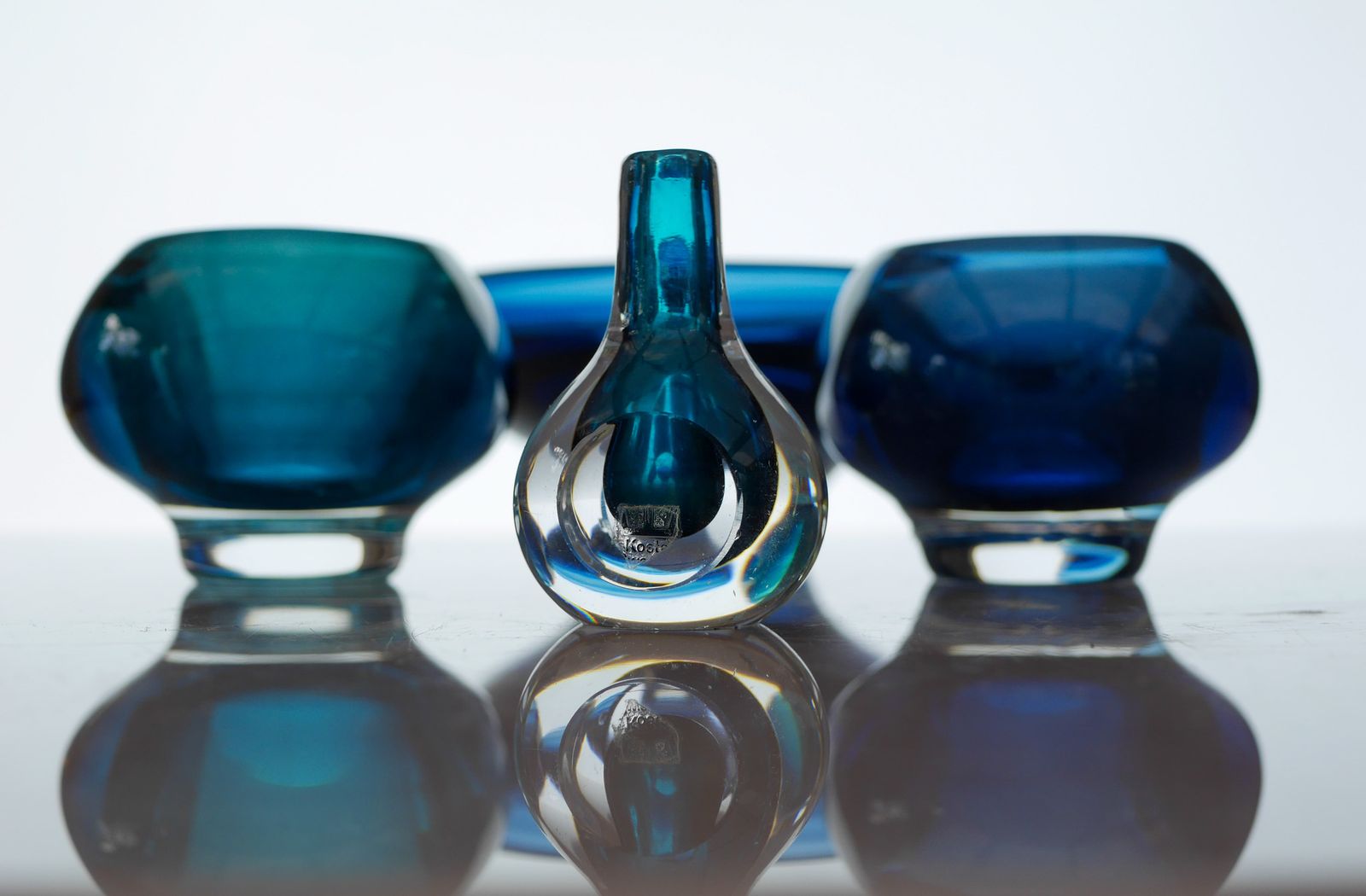 Modern Scandinavisch Sommerso Glas Van Mona Morales, Jaren 1960, Set Van 4 photo 1015.0