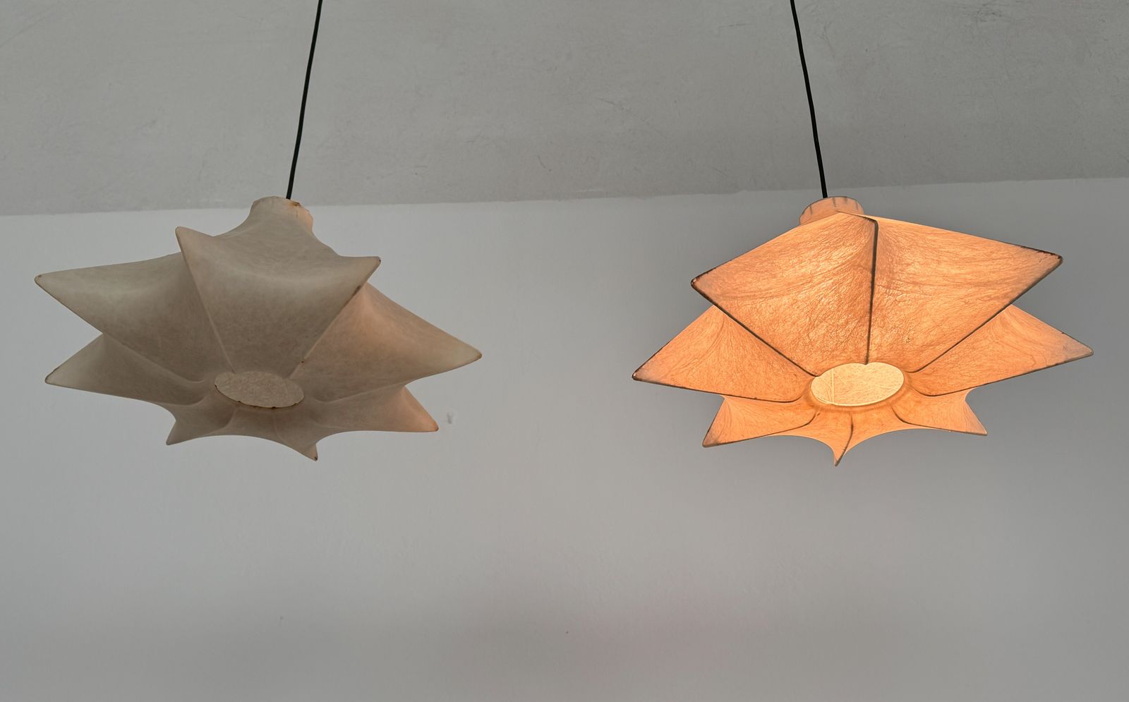 photo buy Pair Of Italian Cocoon Pendant Lights Original From The 1960s