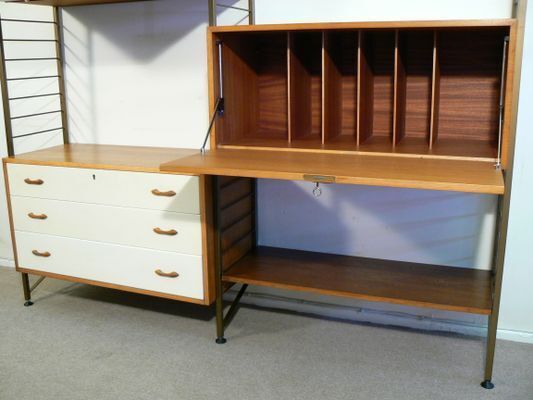 A Wall Leaning Gold Metal Ladderax System, C1960s photo for sale