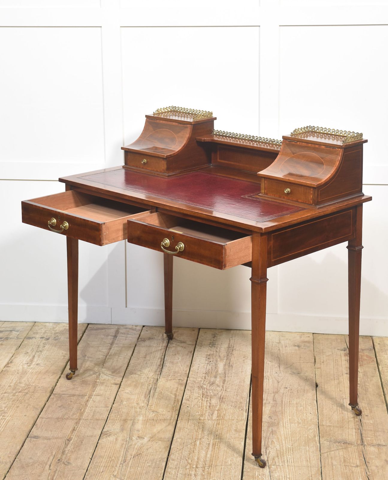 Mahogany Writing Desk With Satinwood Inlay photo for sale