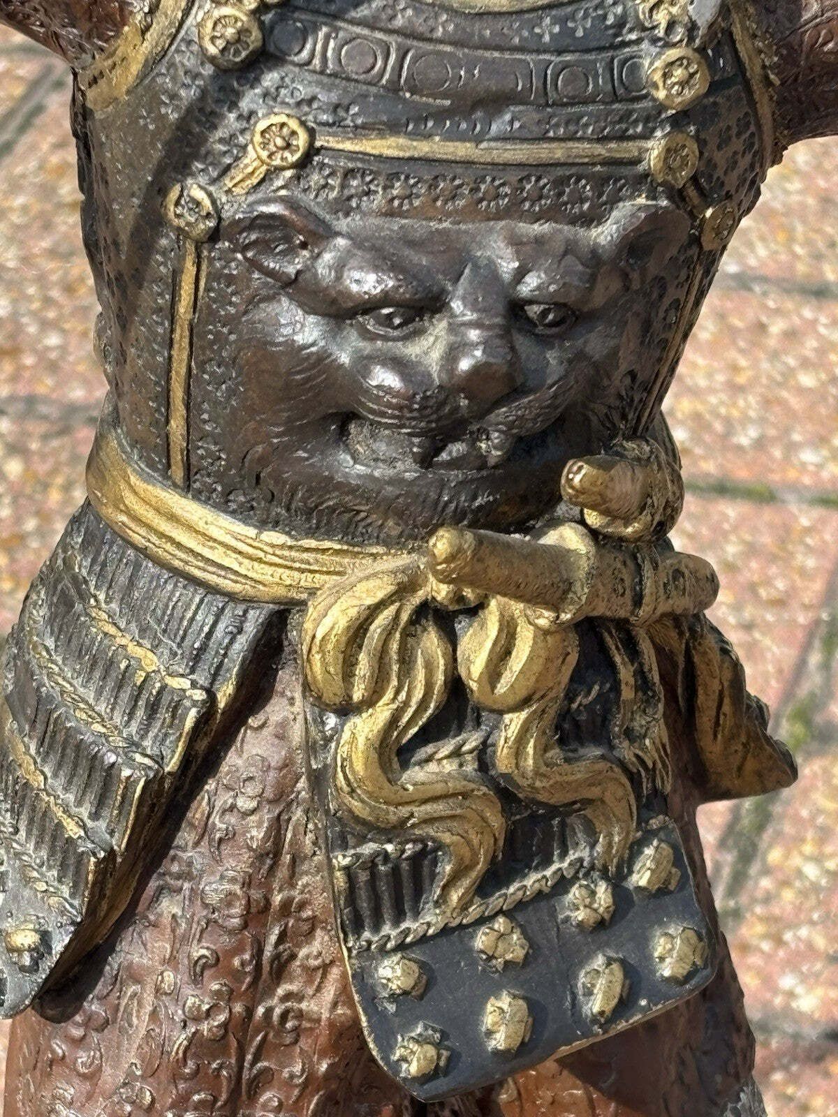 Cold Painted Bronze Figure Of A Samurai, Very Large And Impressive. photo for sale