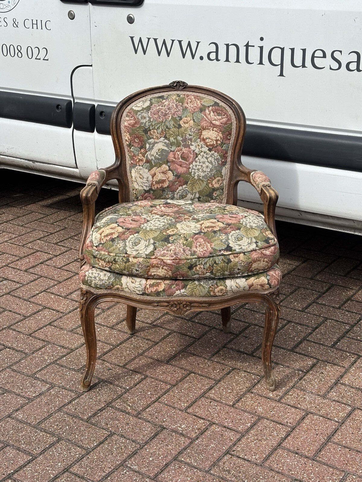 French Armchair With Tapestry Upholstery photo for sale