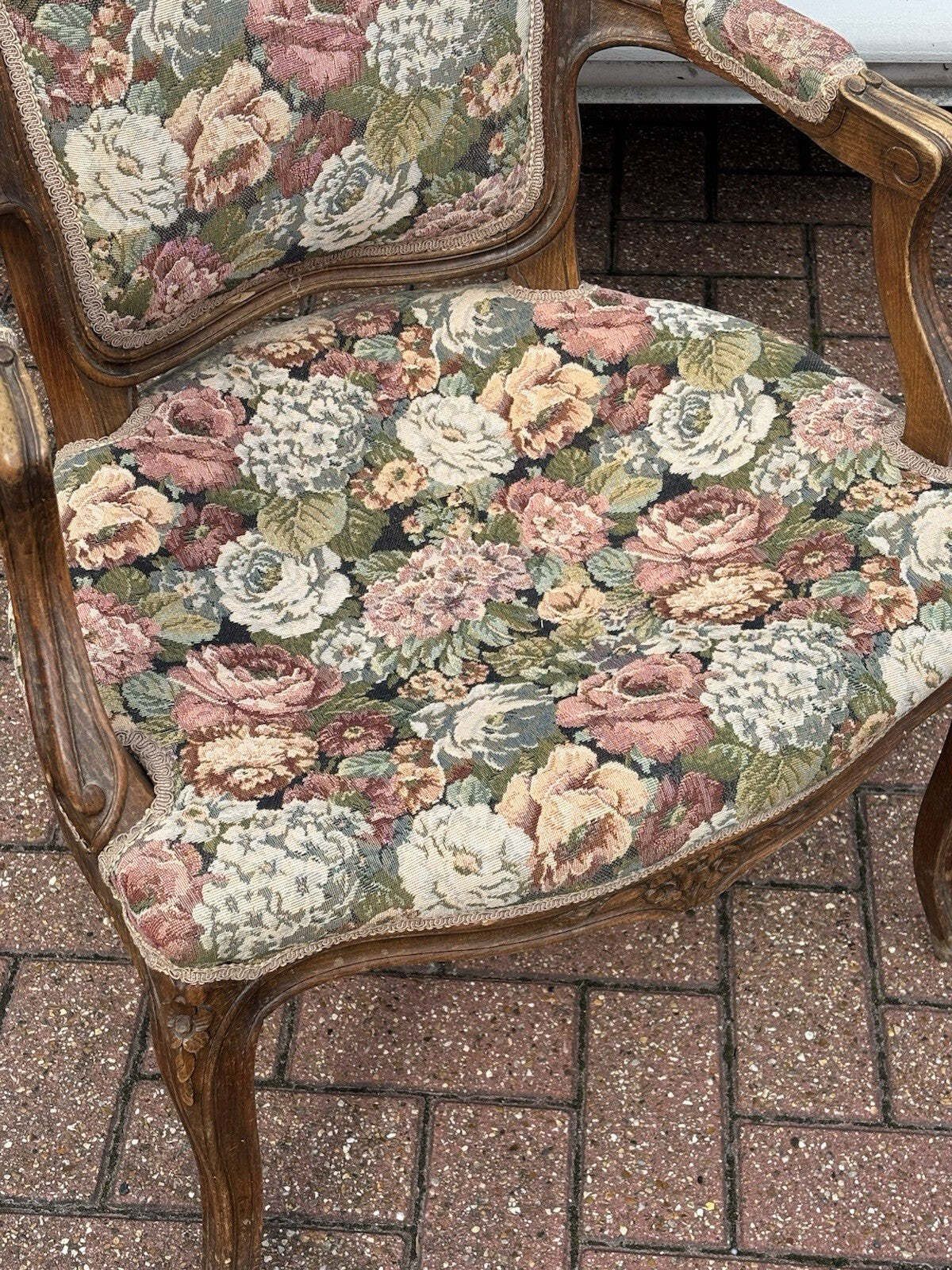 French Armchair With Tapestry Upholstery photo vinterior