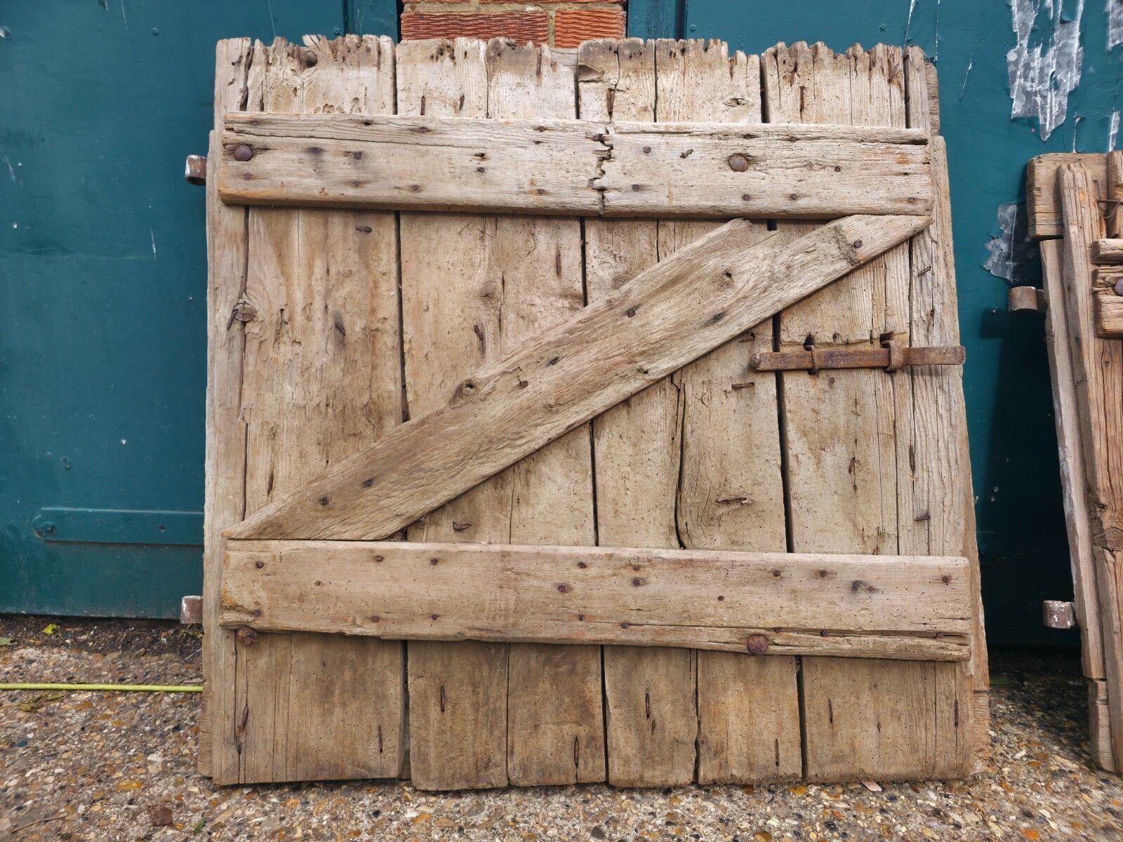 Pair Vintage Wabi Sabi French Wooden Barn Stable Doors photo 95.0
