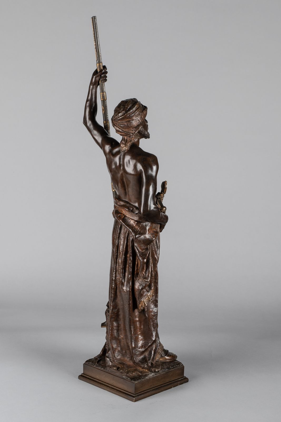 A Magnificent 19th Century French Bronze Sculpture Of An Arabian Sentinel, Signed J.Angles photo 12500.0