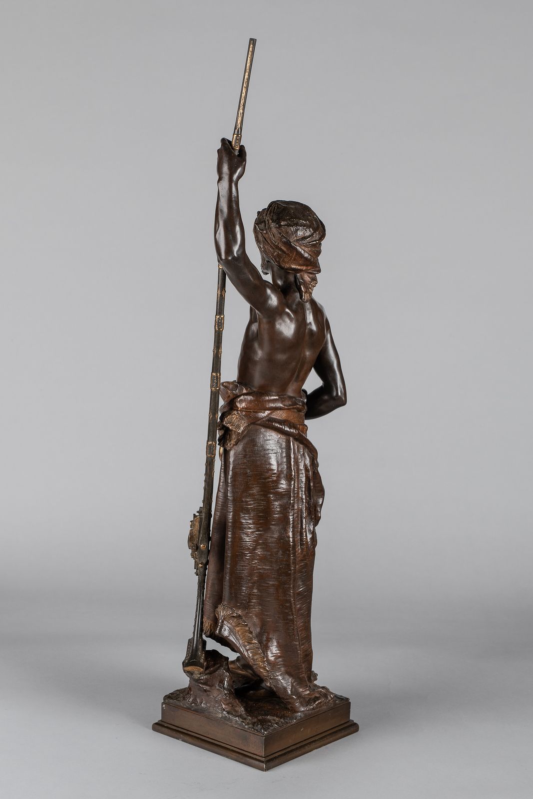 photo for sale A Magnificent 19th Century French Bronze Sculpture Of An Arabian Sentinel, Signed J.Angles