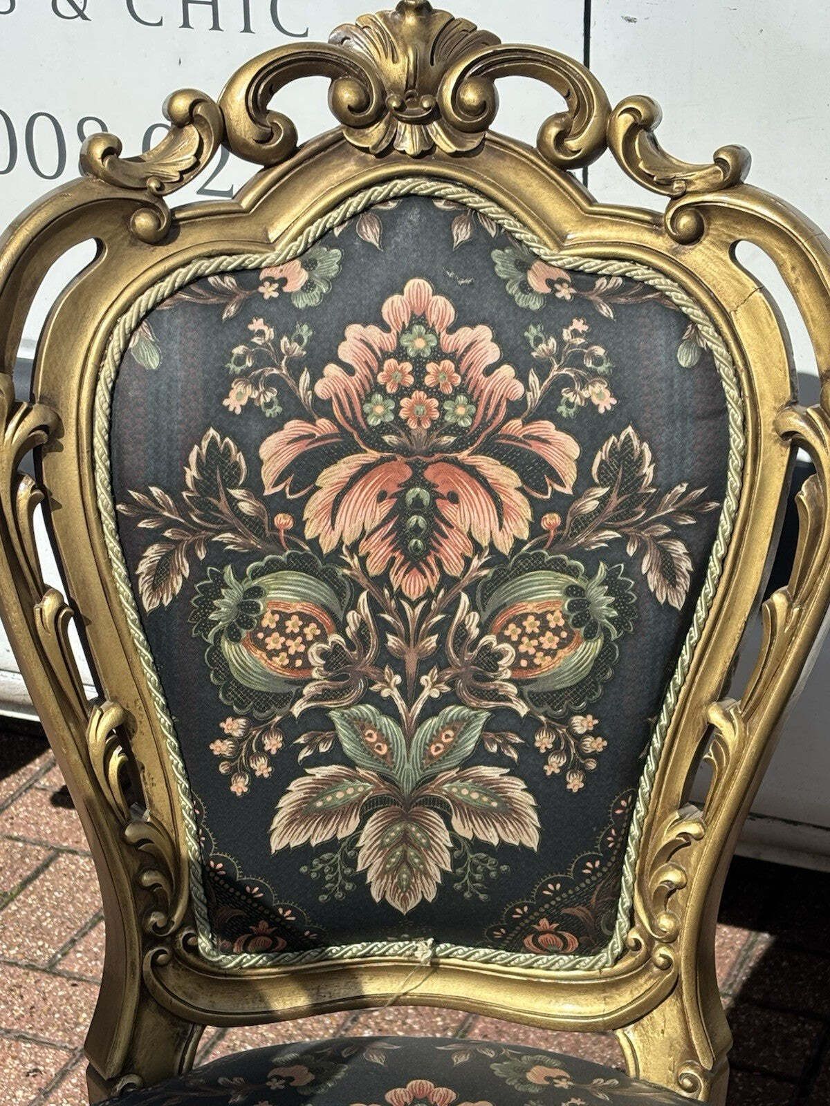 photo furniture 6 French Louis Style Gold Gilt Wooden And Upholstered Armchairs.