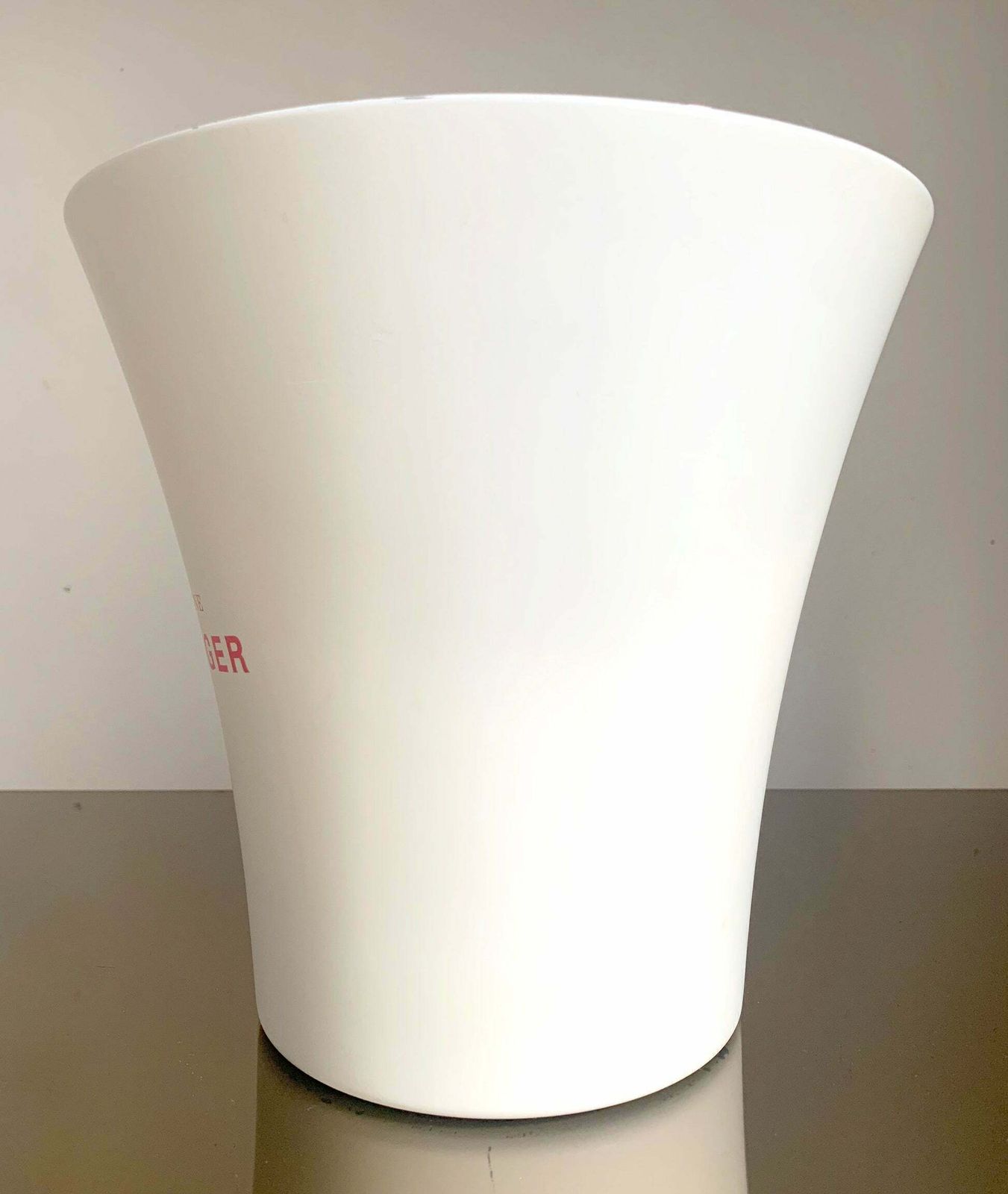 Vintage French Taittinger Champagne Metal White/Pale Cream Ice Bucket photo for sale