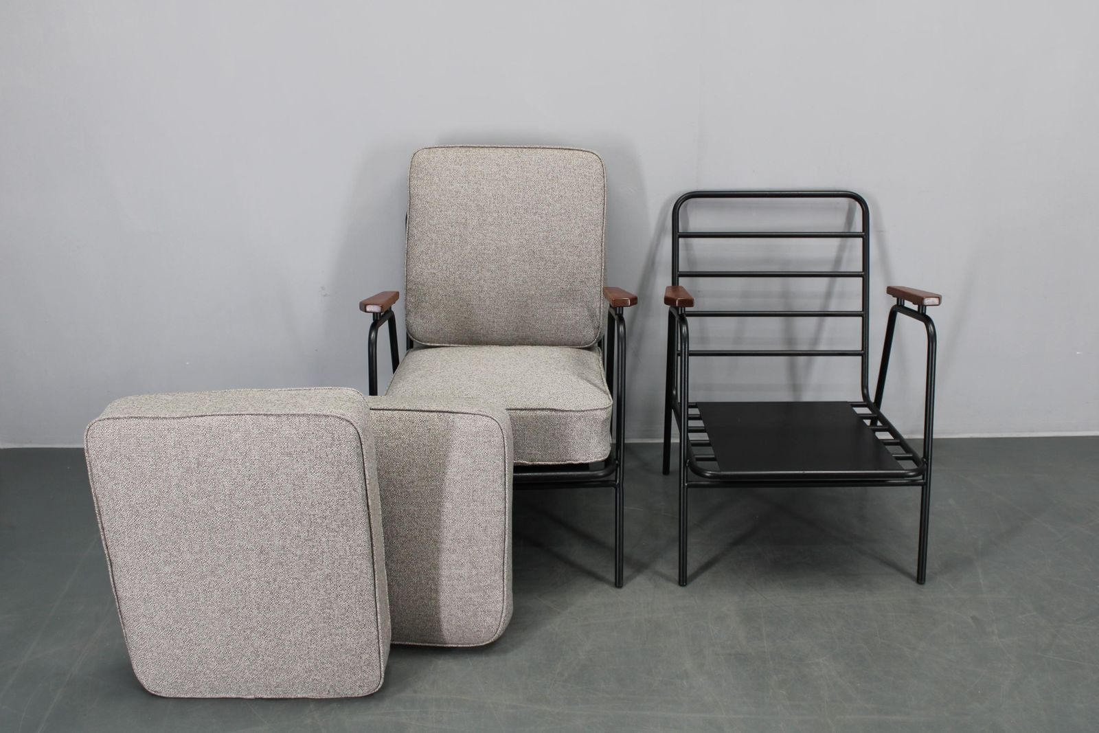 Furniture 1950s Pair Of Rare Restored Armchairs By Rawi, Netherland photo