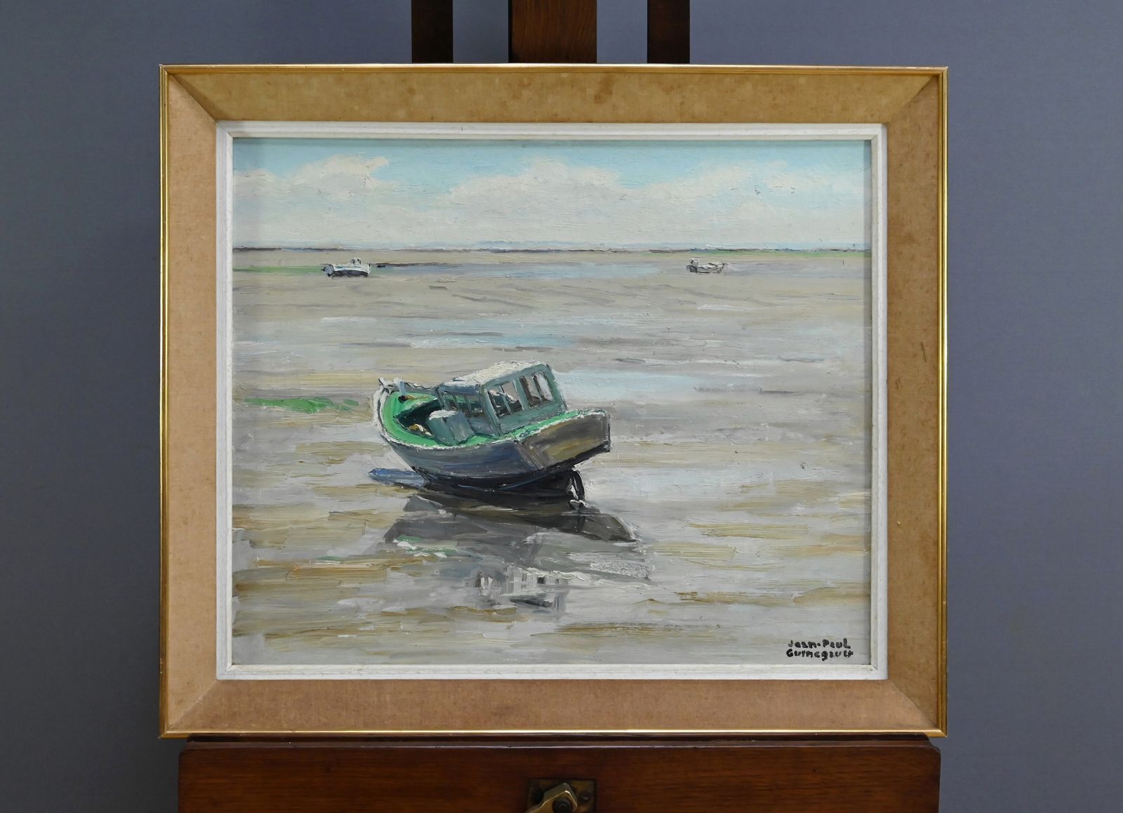 photo furniture Painting “Boat At Low Tide” By Jp Guinegault – Part 2 Of The 20th Century