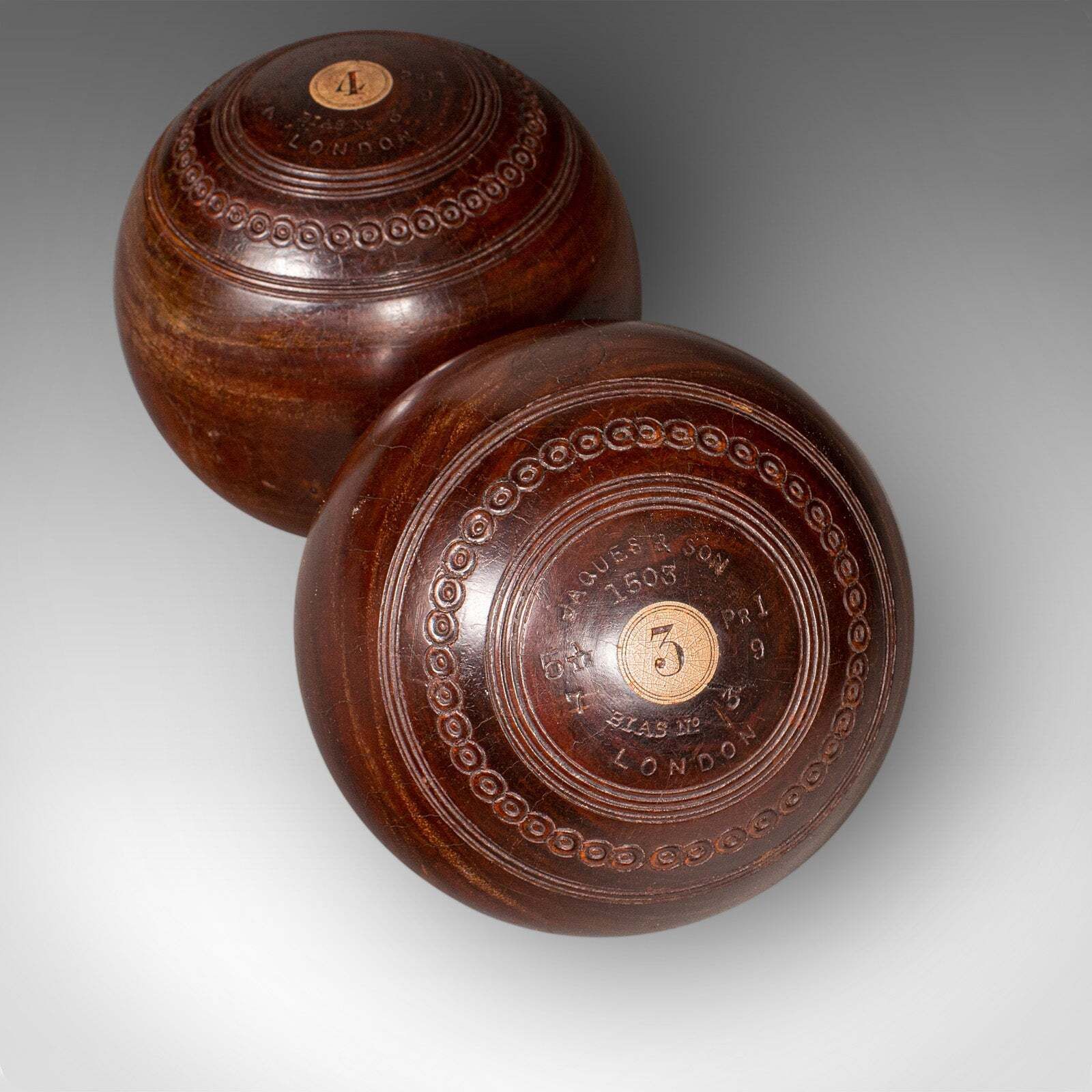 Antique Lawn Bowls Set English Woods Ceramic Jacks Garden Game Edwardian photo vintage