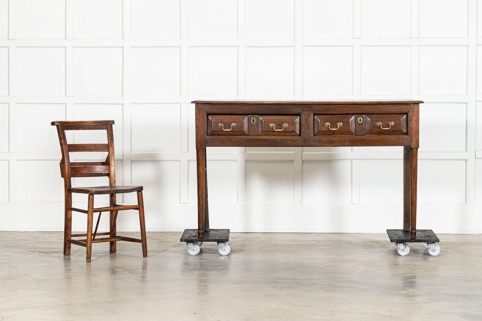 George III English Vernacular Oak Dresser Base photo Furniture