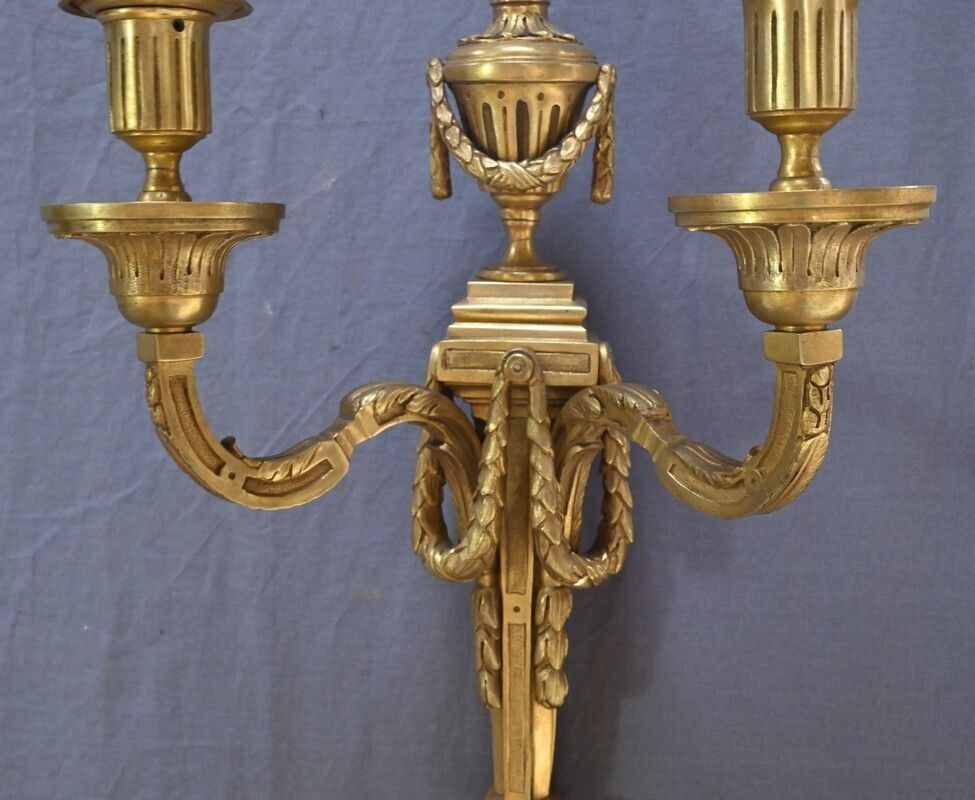 Pair Of Bronze Wall Lights, Louis XVI Style – Late 19th Century photo 810.0
