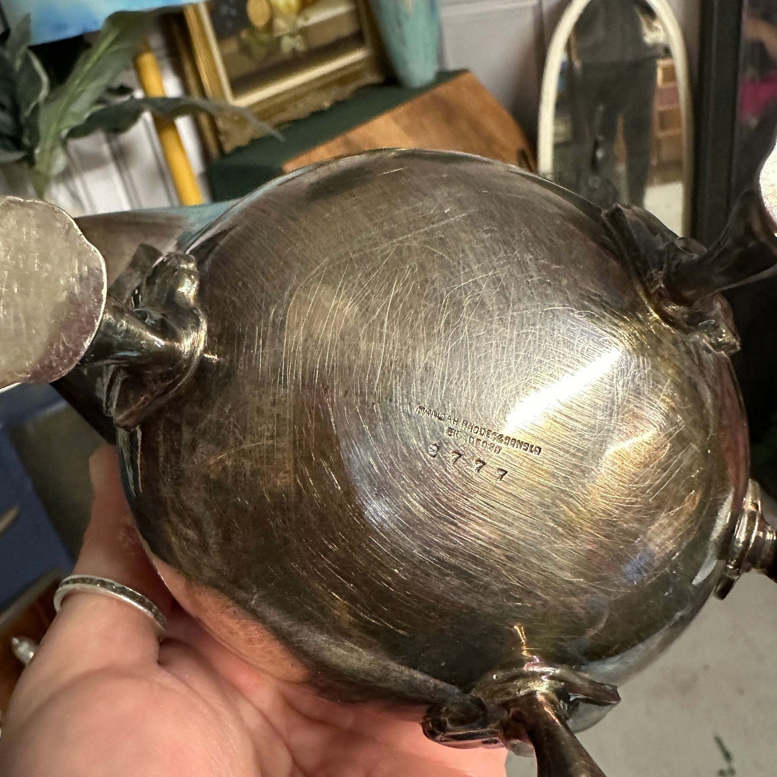 Antique Gravy Boat Silver Plated Claw Feet Manoah Rhodes & Sons 2777 photo buy