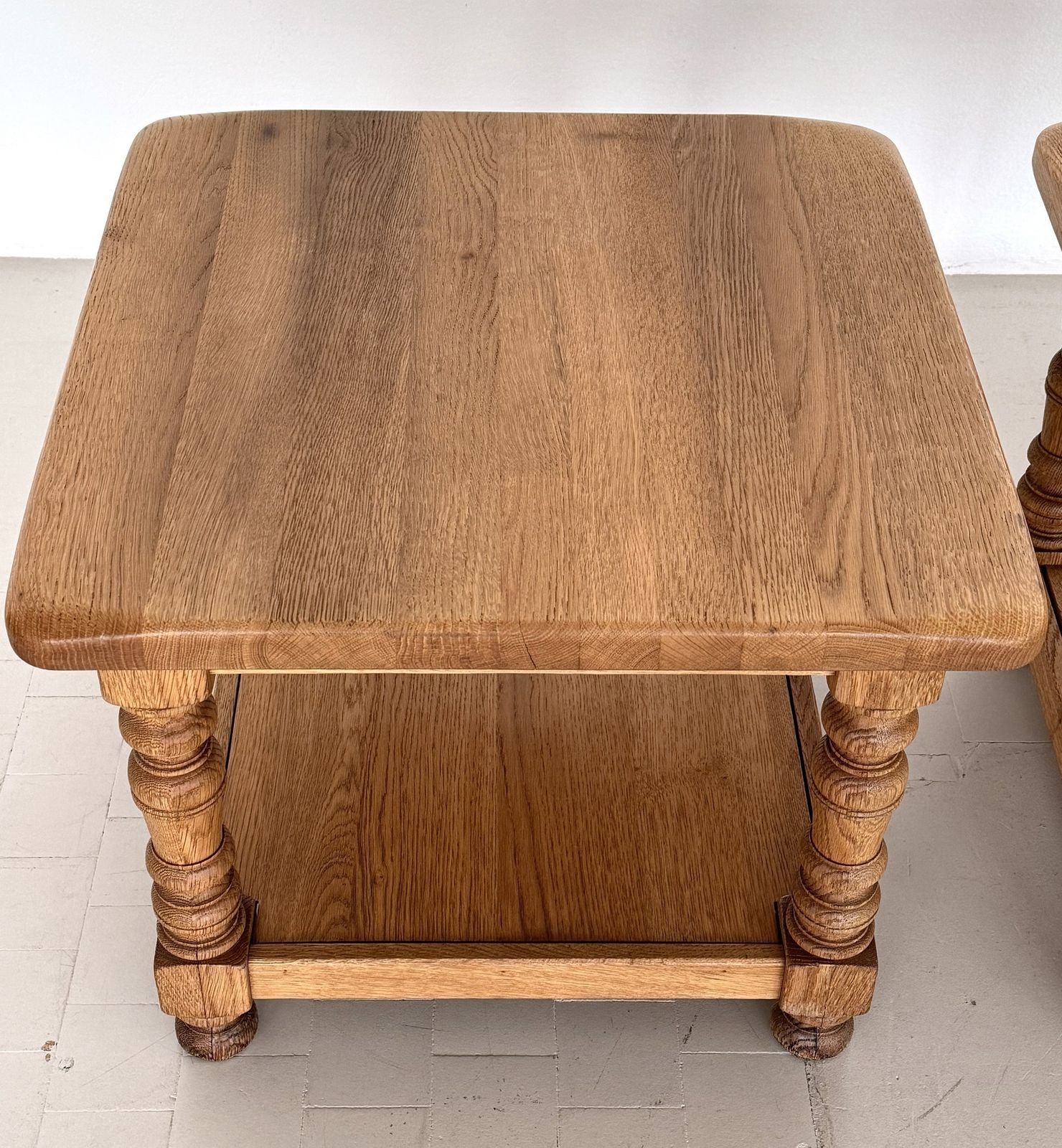 Hand Crafted Rustic Textured Oak Side Or Coffee Tables By Vereinigte Werkstätten, 1970 photo buy